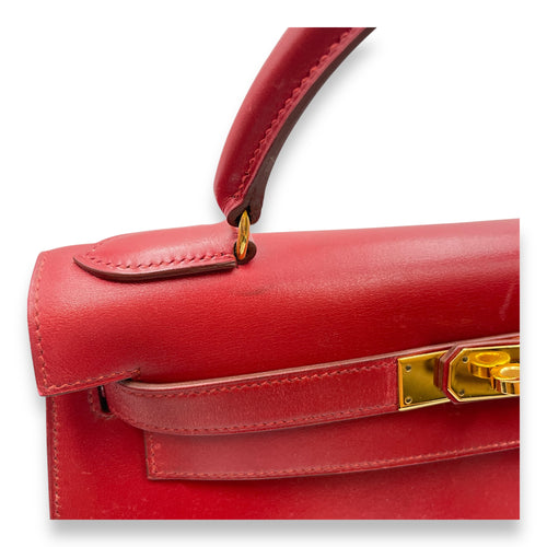 Sellier Kelly 28 Rouge Vif in Box, Gold hardware