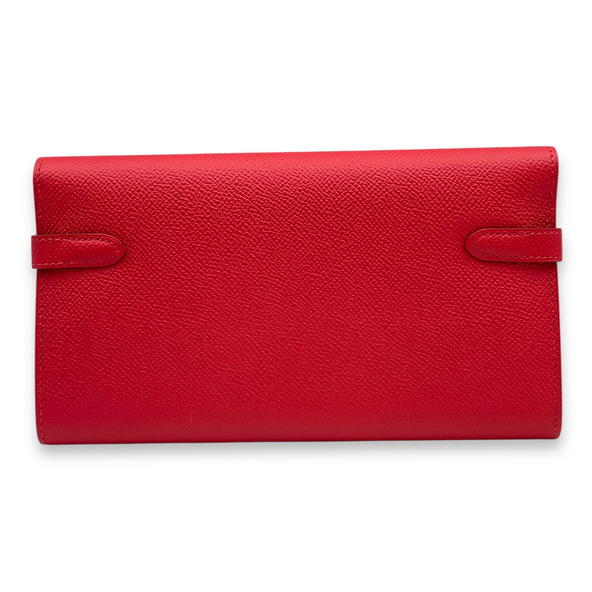Kelly Bougainvillier Wallet in Epsom, Palladium hardware