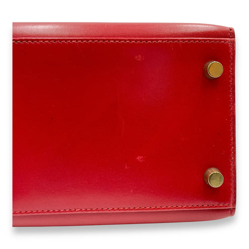 Sellier Kelly 28 Rouge Vif in Box Gold hardware