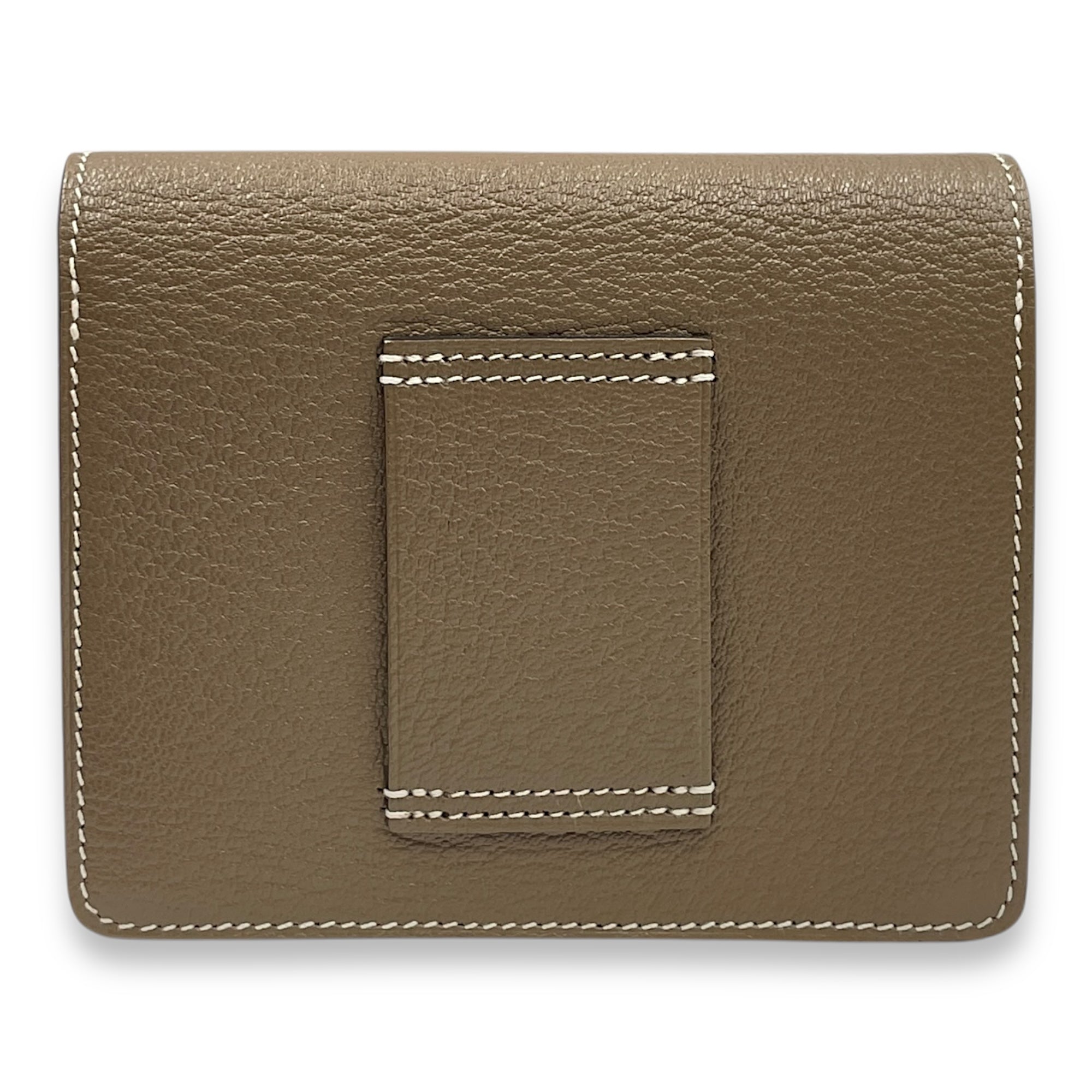 Roulis Slim Etoupe Wallet in Chevre Mysore, Permabrass hardware