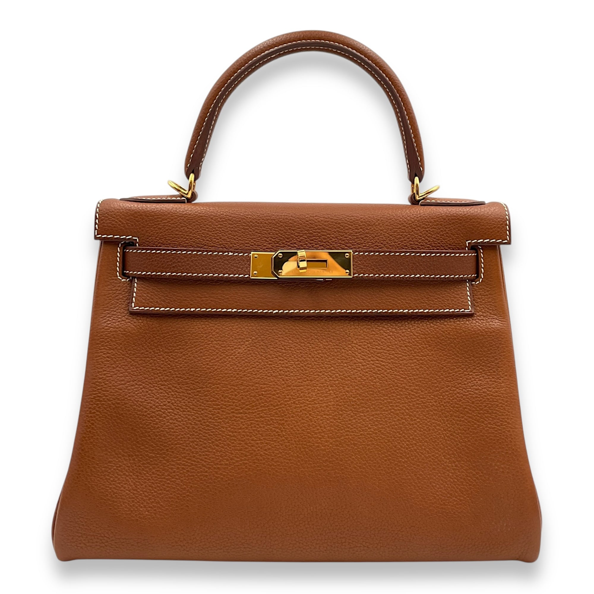 Kelly 28 Fauve in Barenia Faubourg, Gold hardware