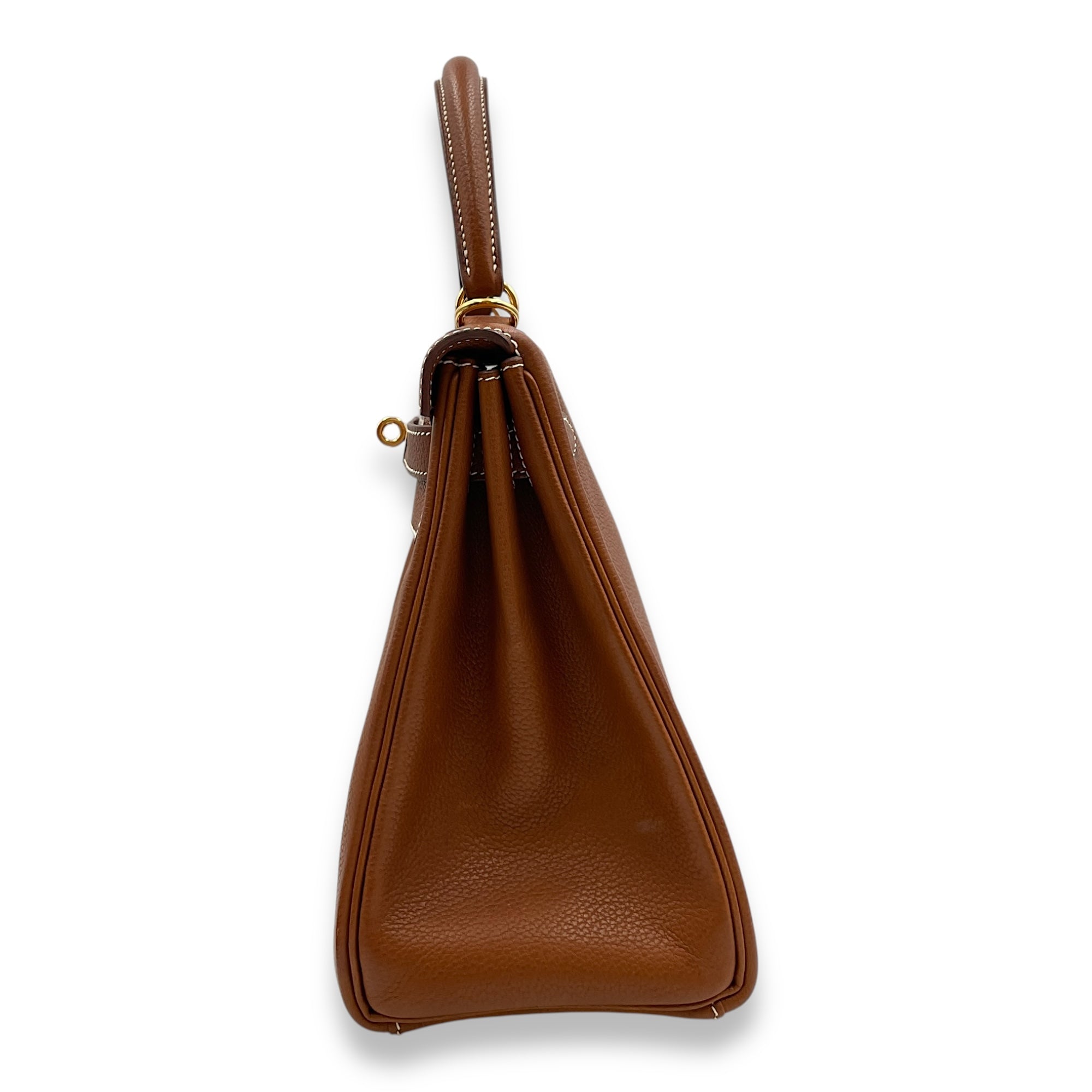 Kelly 28 Fauve in Barenia Faubourg, Gold hardware