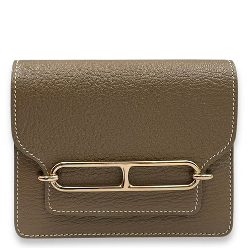 Roulis Slim Etoupe Wallet in Chevre Mysore Permabrass hardware CL2508-14897 1