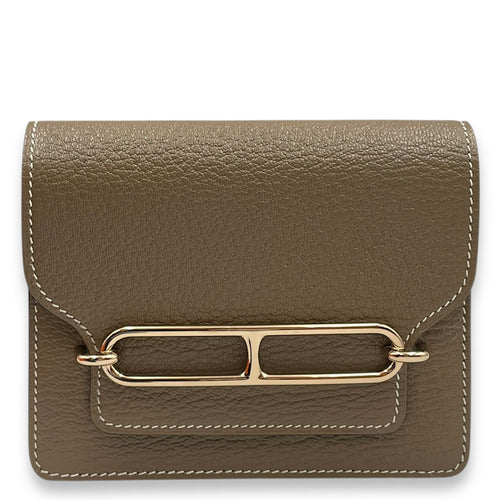 Roulis Slim Etoupe Wallet in Chevre Mysore, Permabrass hardware