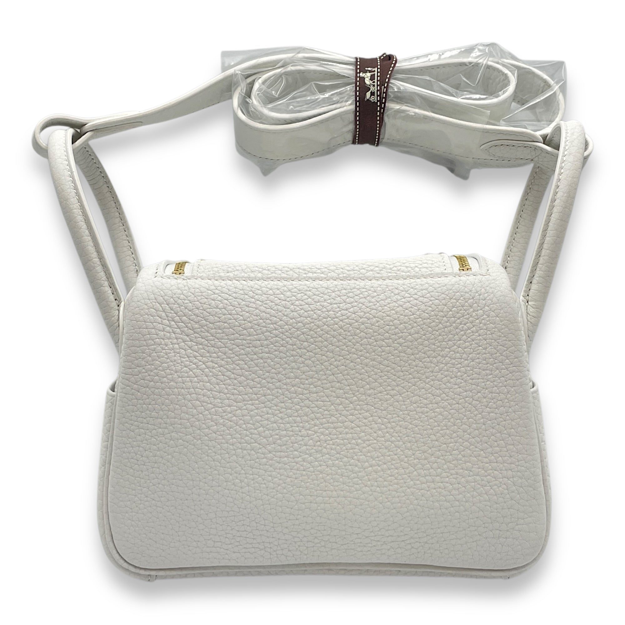 Lindy II Mini New White in Clemence, Gold hardware