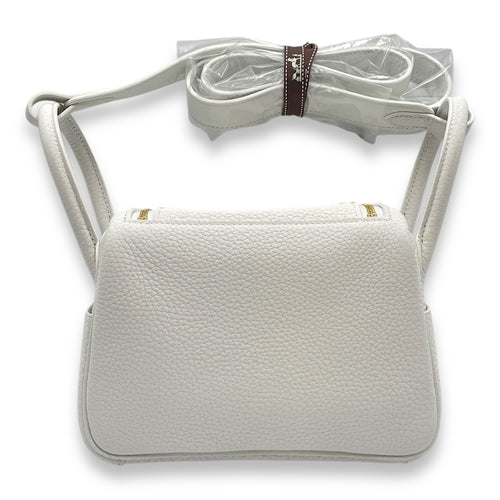 Lindy II Mini New White in Clemence, Gold hardware