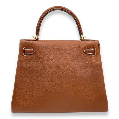 Kelly 28 Fauve in Barenia Faubourg, Gold hardware