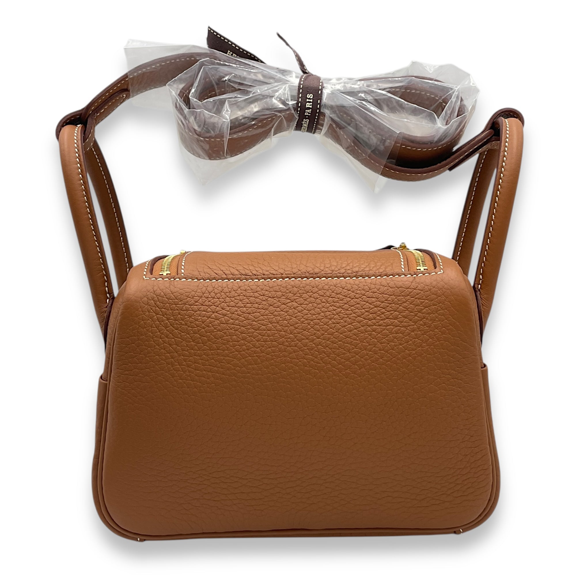 Lindy II Mini Gold in Clemence, Gold hardware