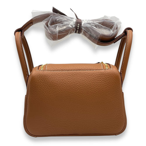 Lindy II Mini Gold in Clemence, Gold hardware