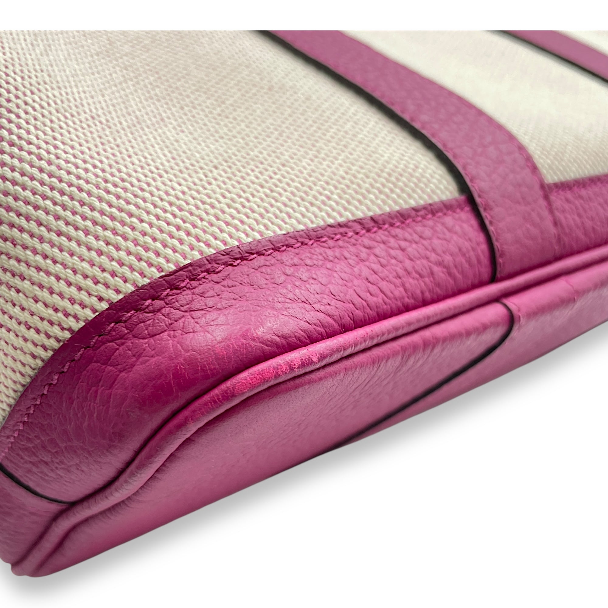 Garden Party 30 Rose Pourpre/Ecru-Rose Pourpre in Toile/Vache Country, Palladium hardware