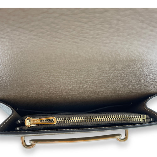 Roulis Slim Etoupe Wallet in Chevre Mysore, Permabrass hardware