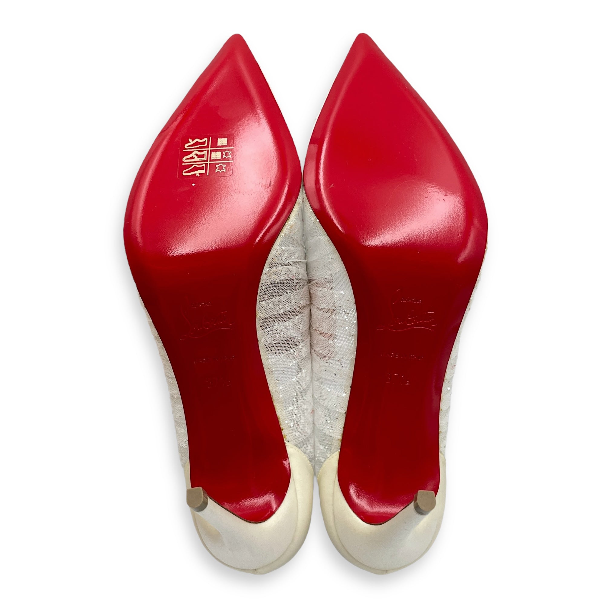 Kate Draperia 37.5 White Pumps in Satin, Crystals