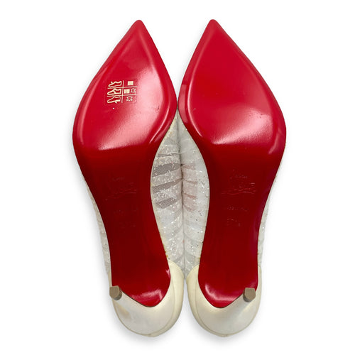 Kate Draperia 37.5 White Pumps in Satin, Crystals
