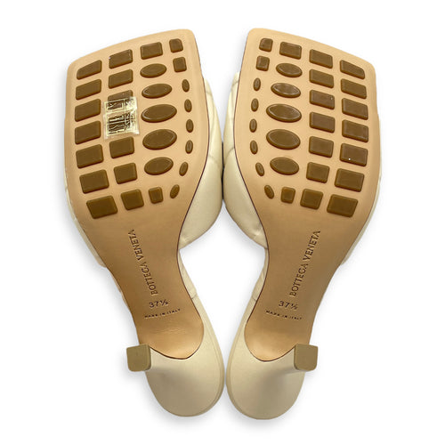 Lido Quilted Intrecciato 37.5 White Sandals in Nappa Leather