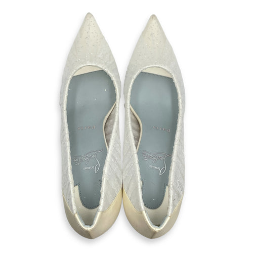 Kate Draperia 37.5 White Pumps in Satin, Crystals