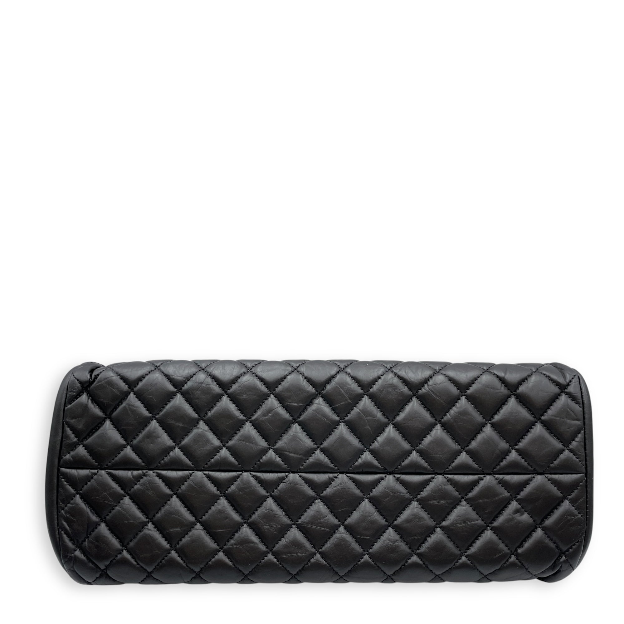 Mademoiselle Black Bowling Bag in Lambskin, Gold hardware