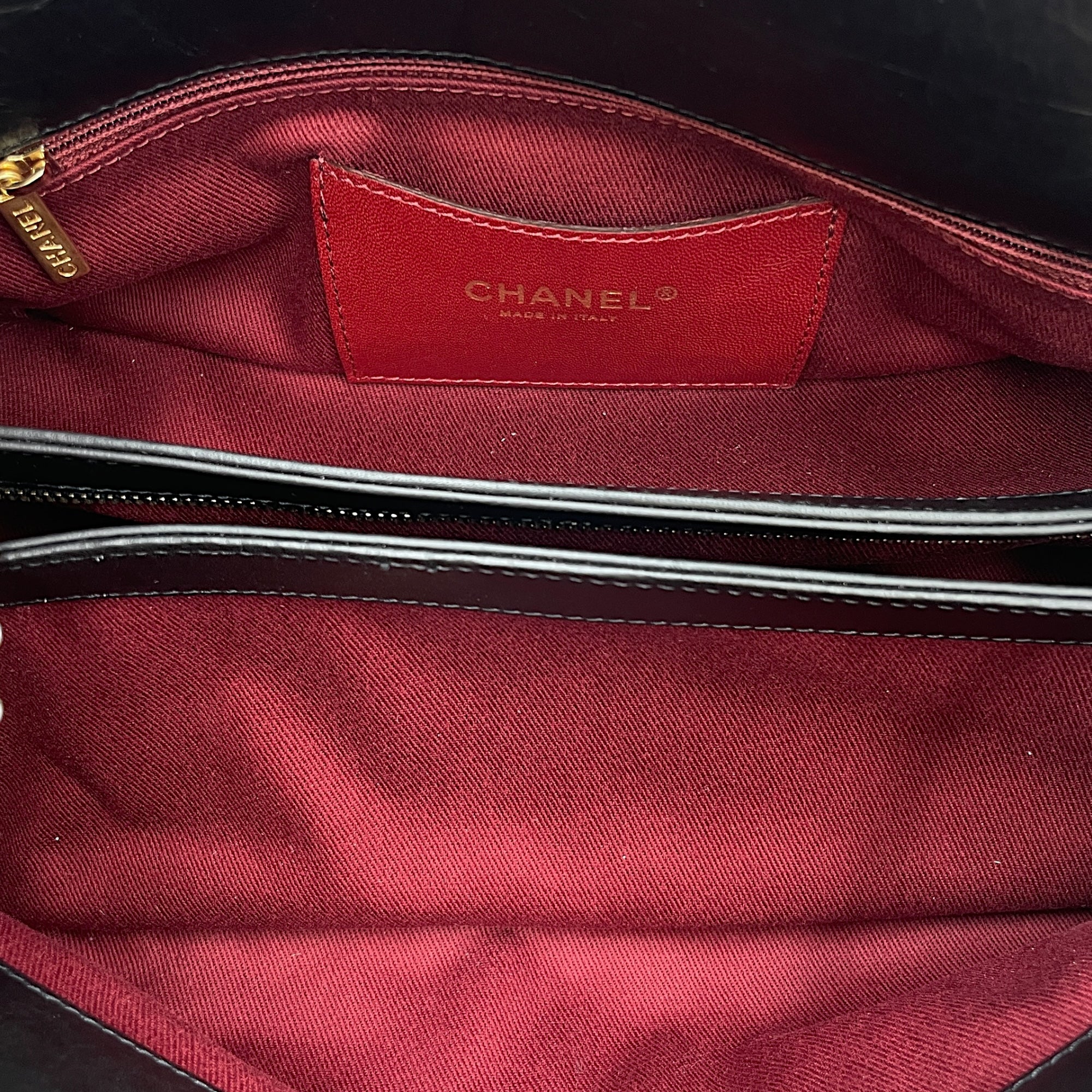 Mademoiselle Black Bowling Bag in Lambskin, Gold hardware