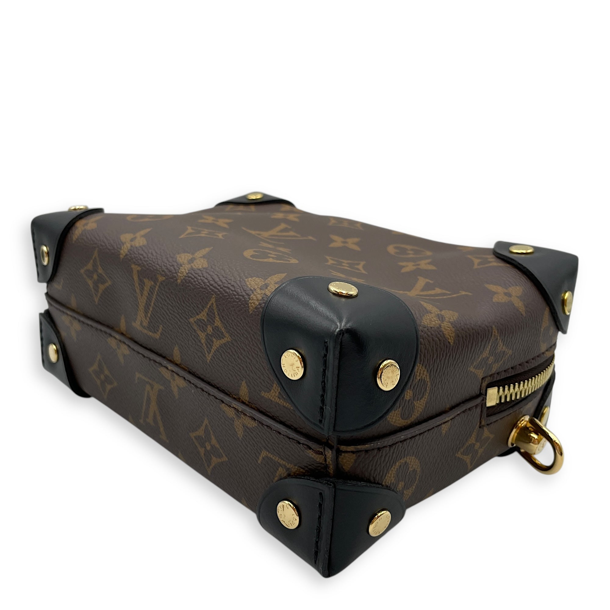 Malle Souple Petite Monogram Shoulder Bag in Canvas, Gold hardware