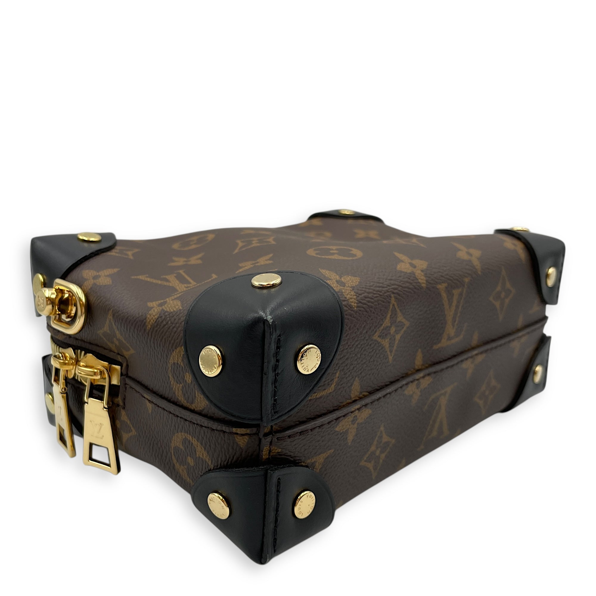 Malle Souple Petite Monogram Shoulder Bag in Canvas, Gold hardware