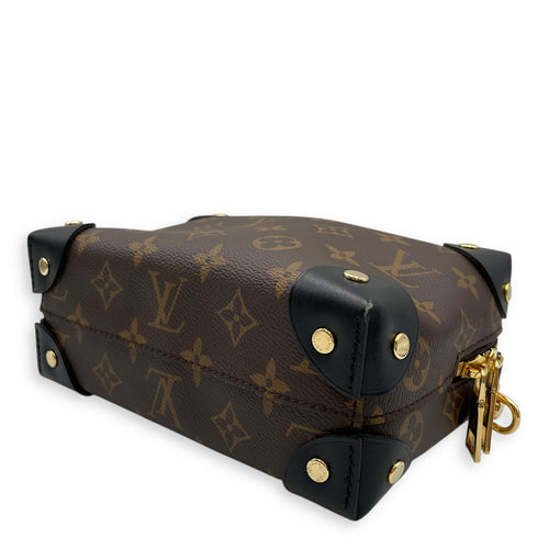 Malle Souple Petite Monogram Shoulder Bag in Canvas, Gold hardware