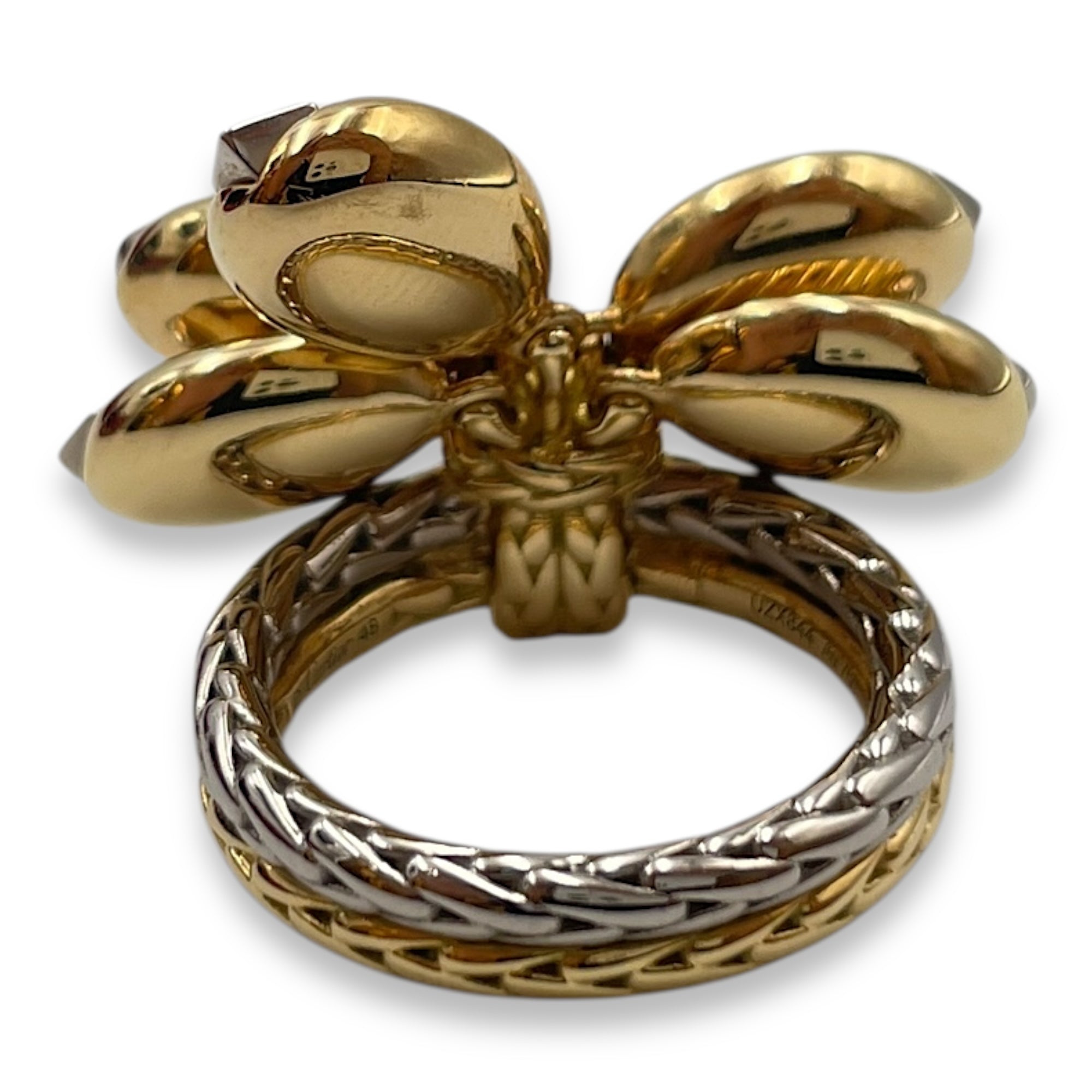 Grain De Cafe 48 Ring in White Gold/Yellow Gold Hardware