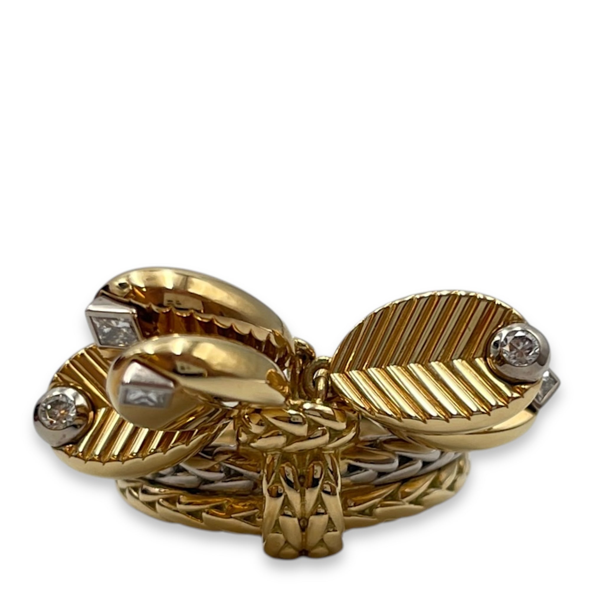 Grain De Cafe 48 Ring in White Gold/Yellow Gold Hardware
