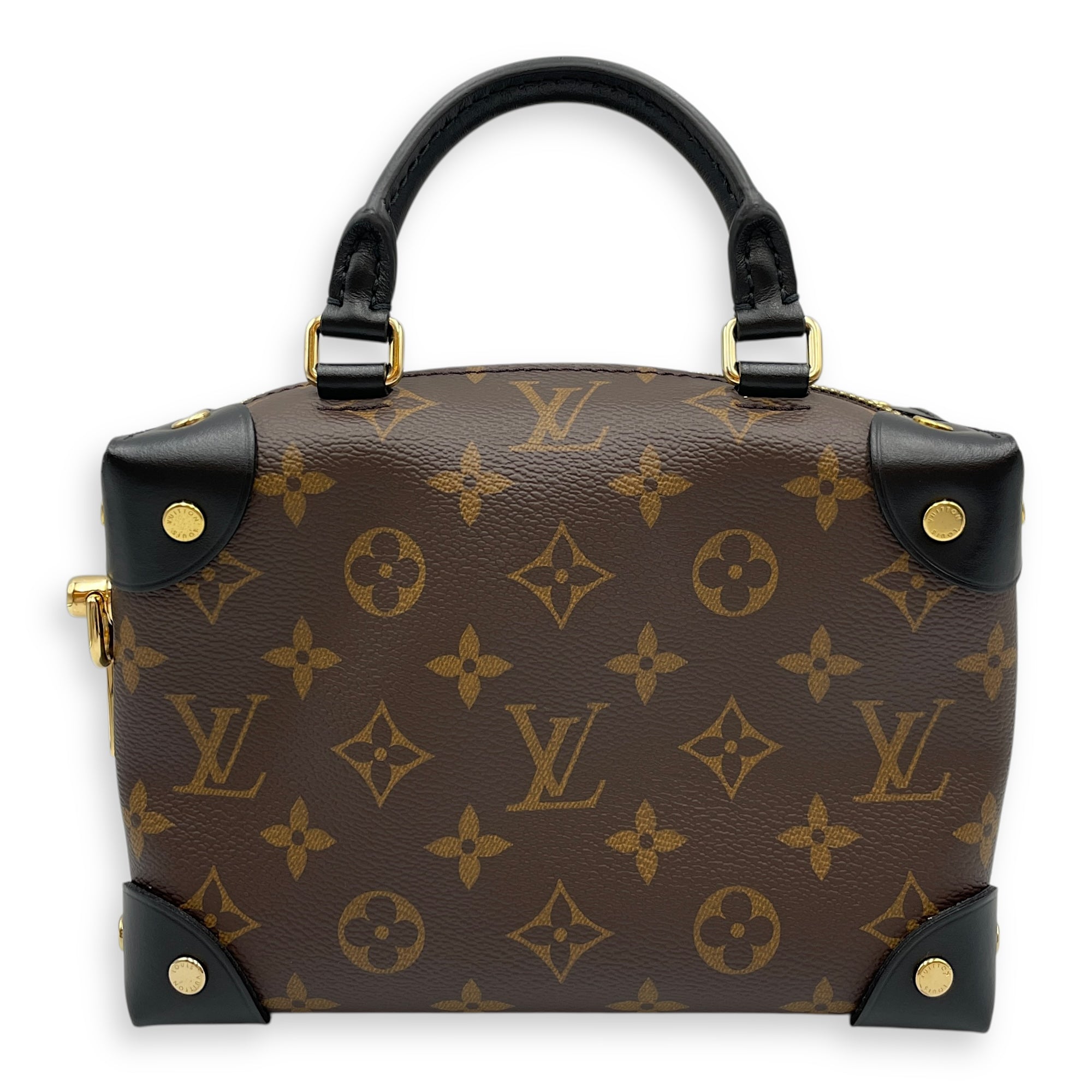 Malle Souple Petite Monogram Shoulder Bag in Canvas, Gold hardware
