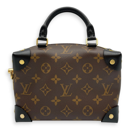 Malle Souple Petite Monogram Shoulder Bag in Canvas, Gold hardware