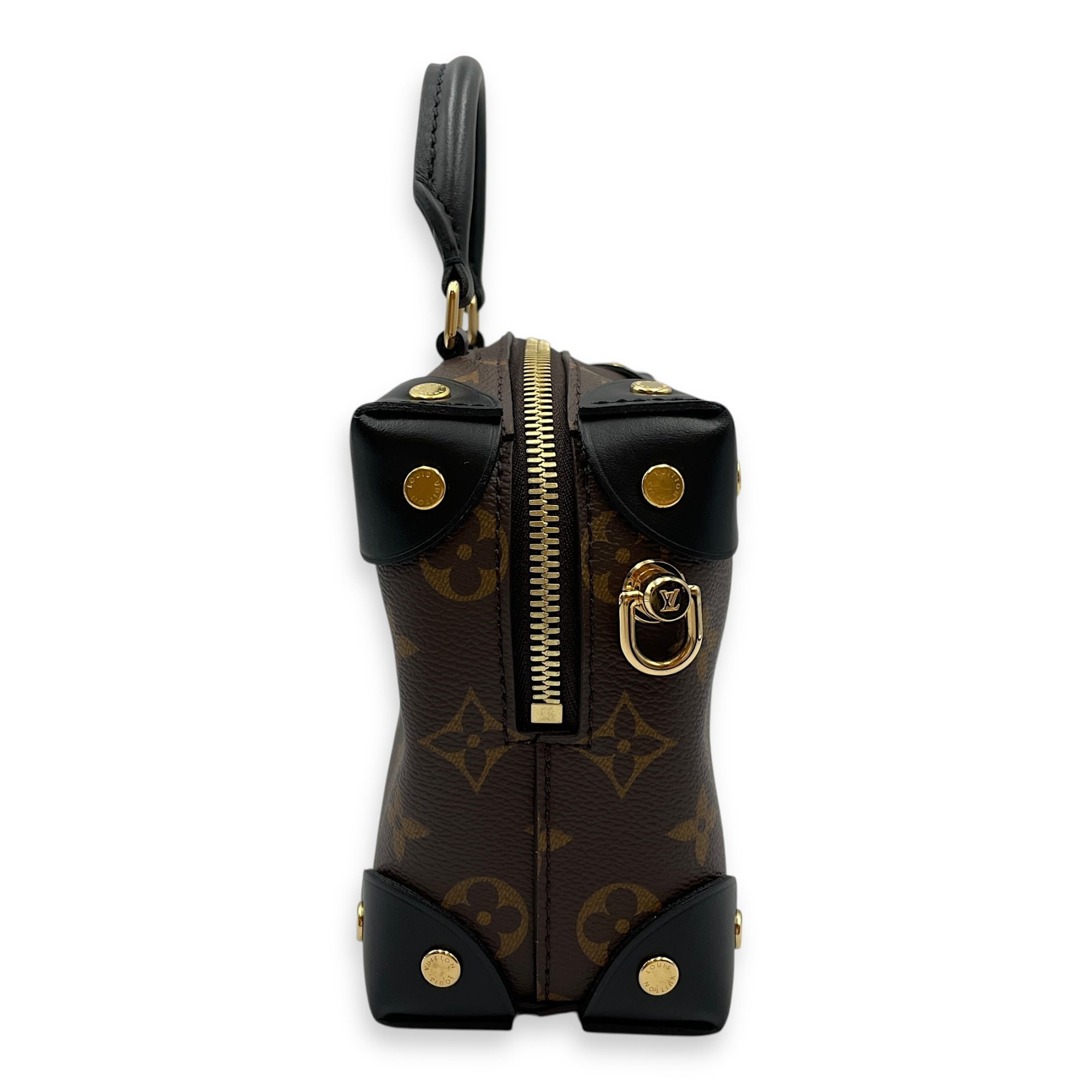 Malle Souple Petite Monogram Shoulder Bag in Canvas, Gold hardware