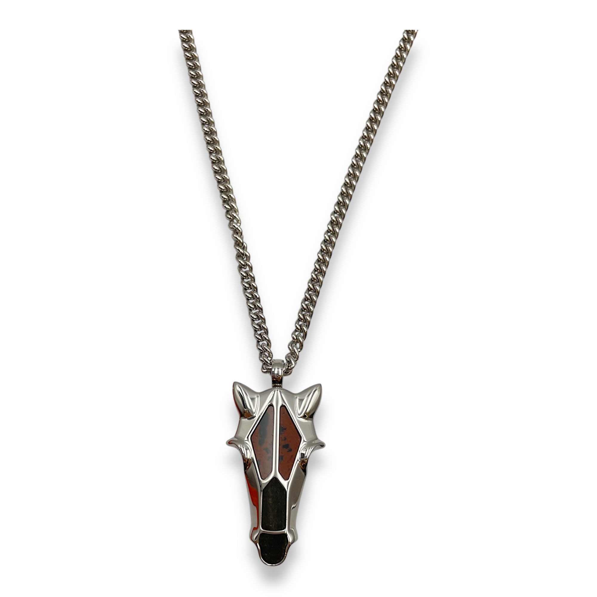 Destrier Minerale Marron/Gris Necklace in Minerals, Palladium hardware