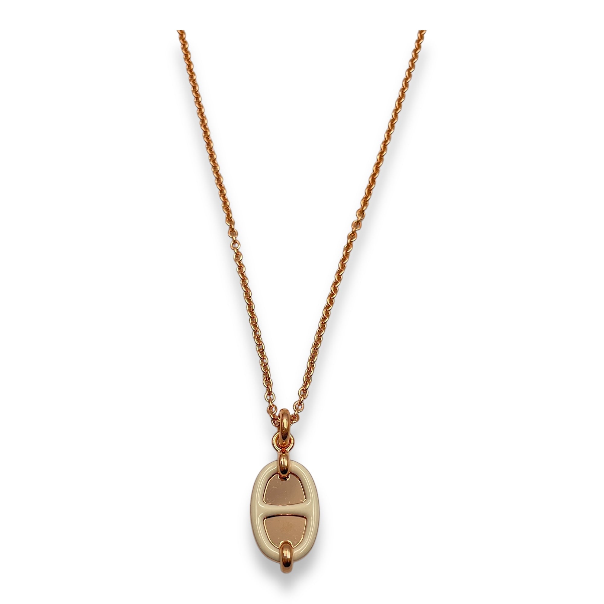 Mini Maillon Creme Pendant, Rose Gold hardware