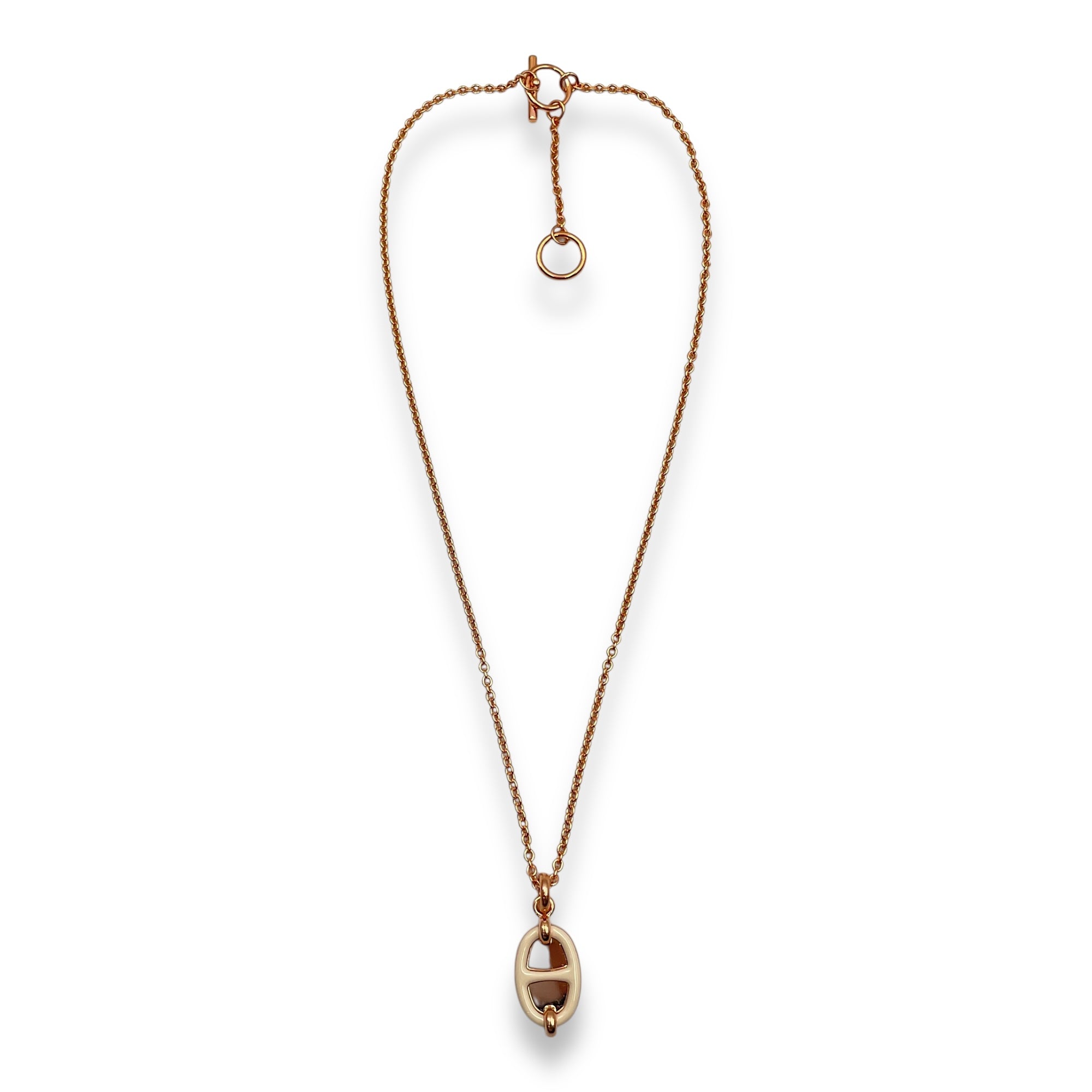 Mini Maillon Creme Pendant, Rose Gold hardware