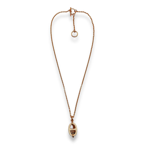 Mini Maillon Creme Pendant, Rose Gold hardware