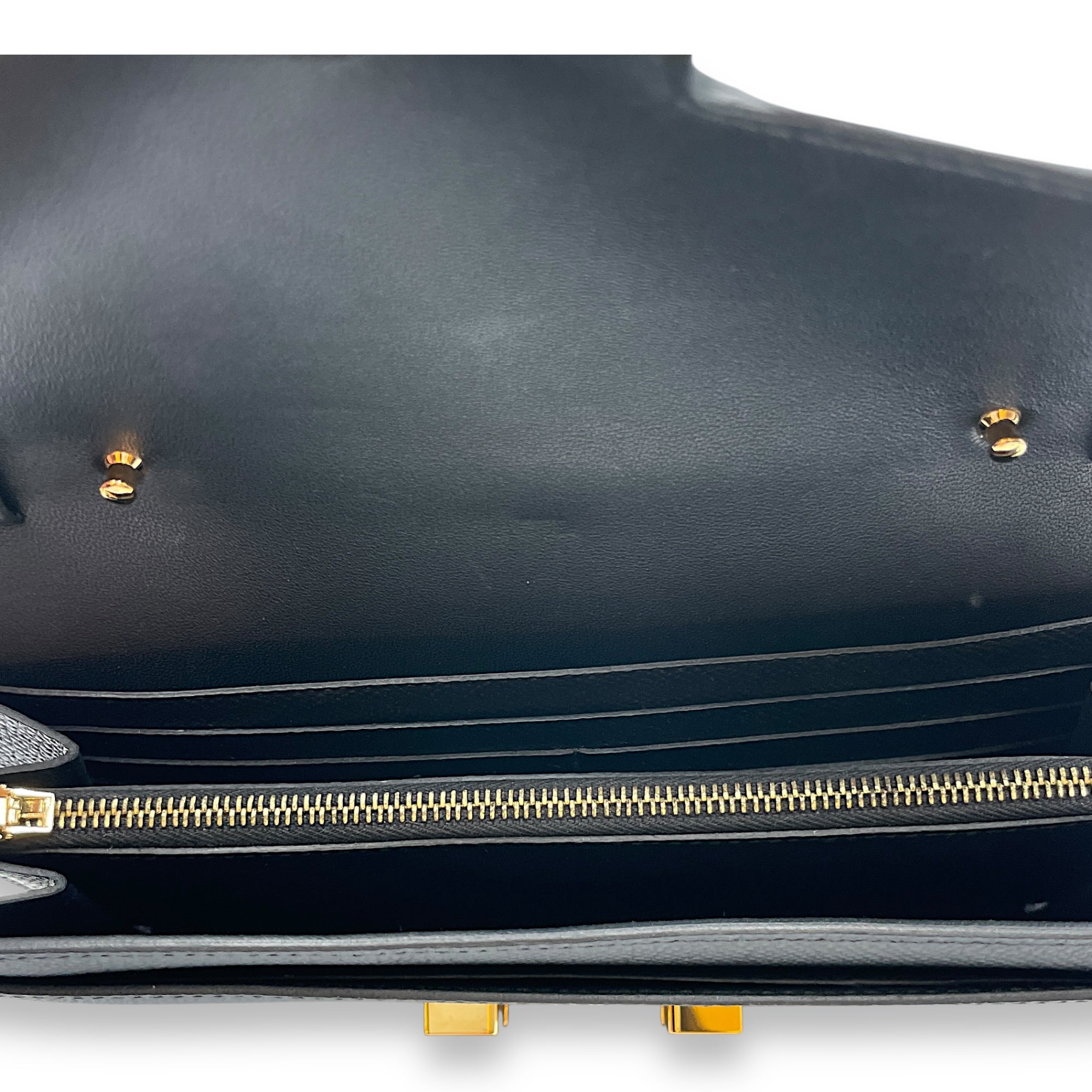 Constance To Go Black Crossbody Bag in Epsom, Gold hardware