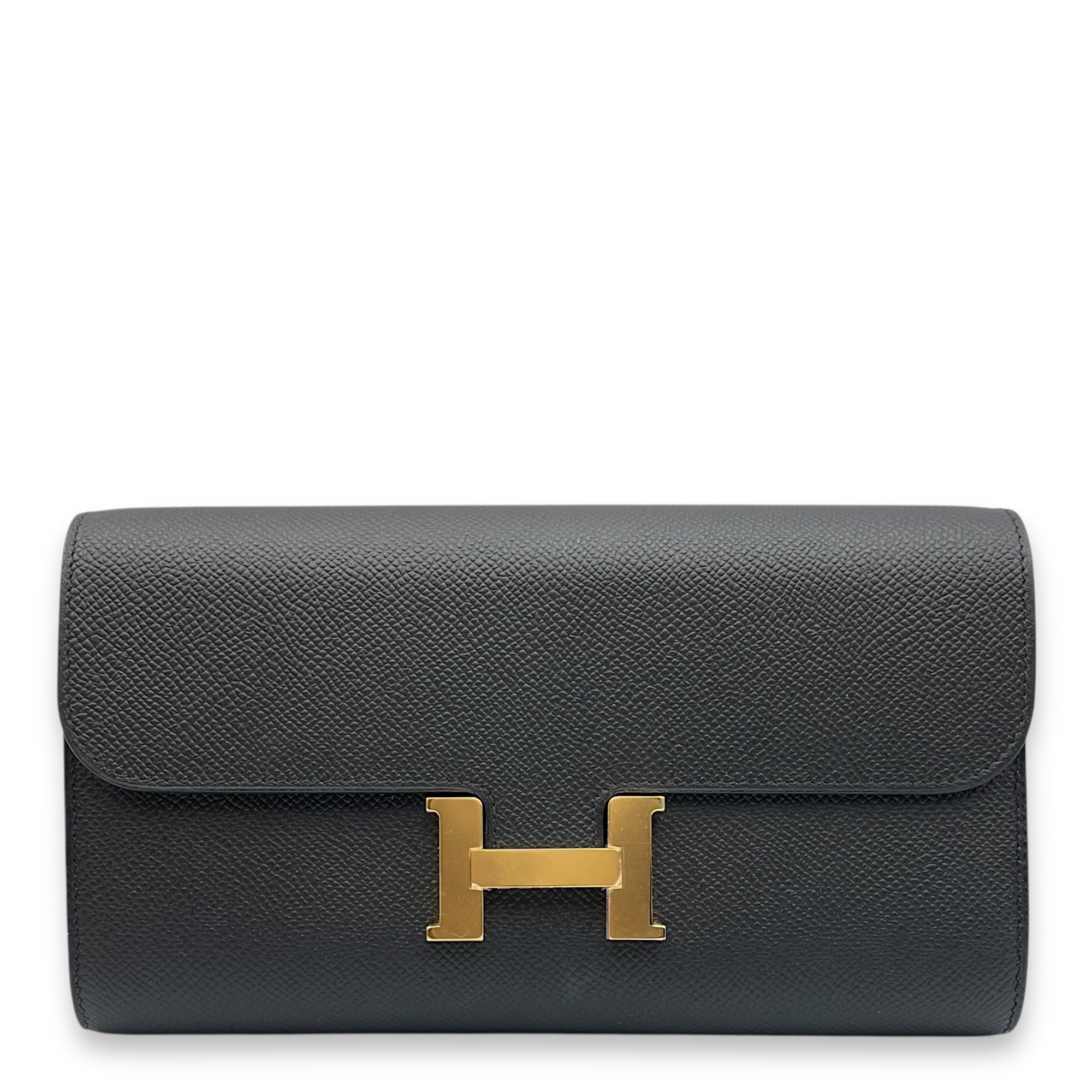 Constance To Go Black Crossbody Bag in Epsom, Gold hardware