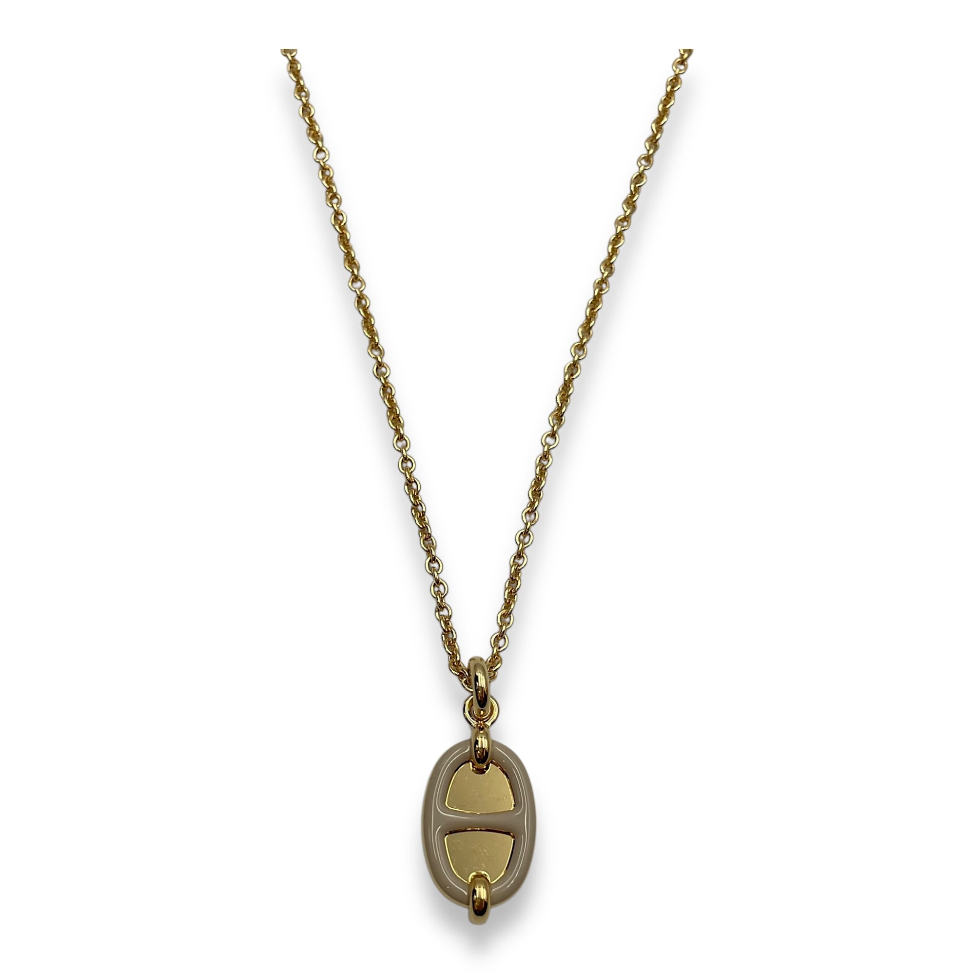 Mini Maillon Small Model Marron Glace Pendant, Gold hardware