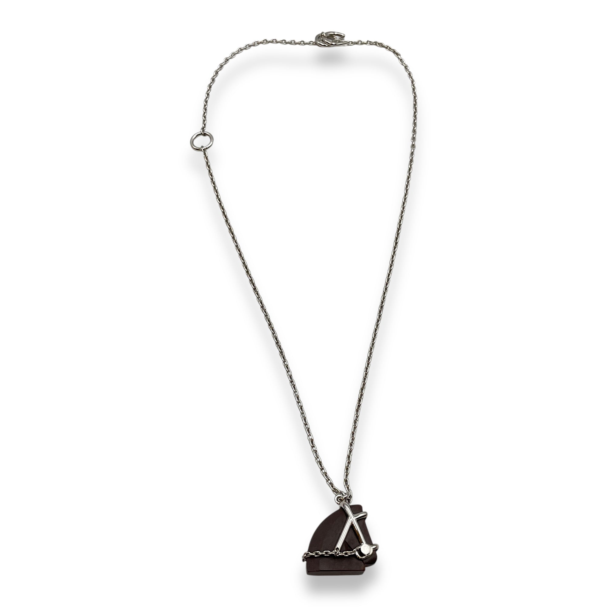 Cheval Brown Necklace, Palladium hardware