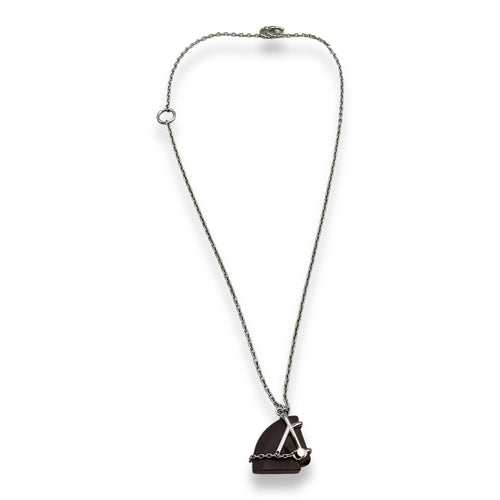 Cheval Brown Necklace, Palladium hardware