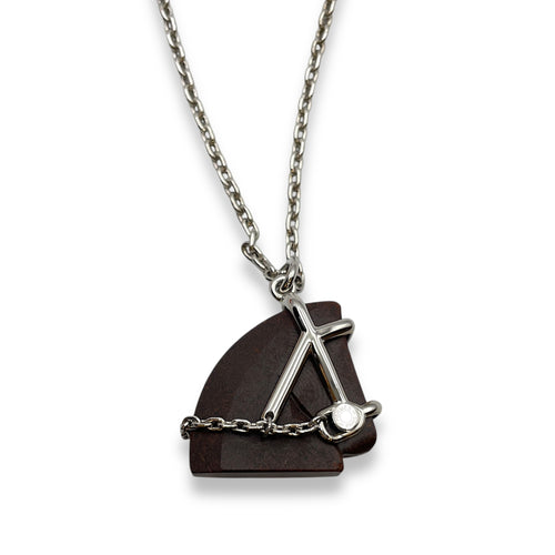 Cheval Brown Necklace, Palladium hardware
