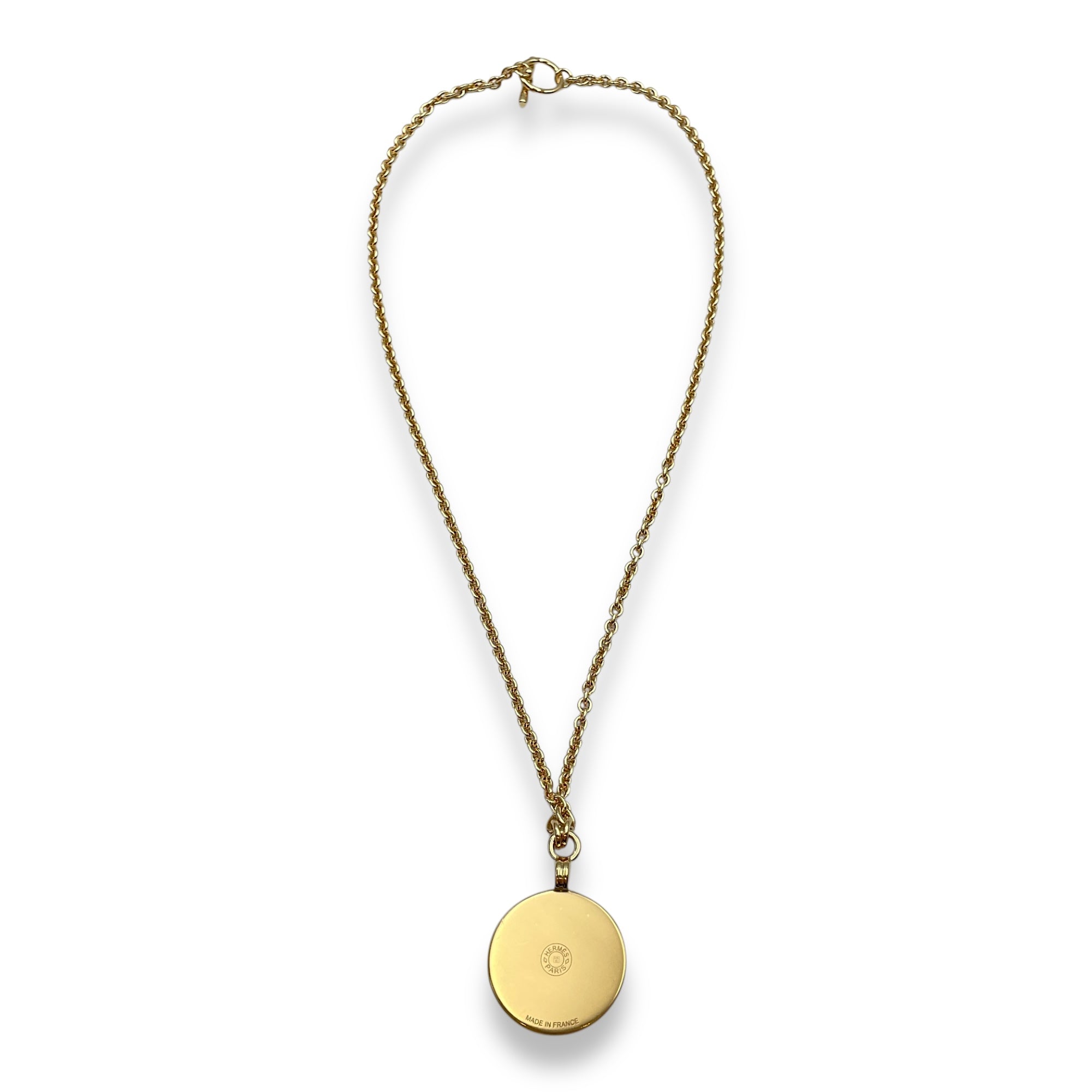 Medaille Quadrige Small Model Black Necklace, Gold hardware