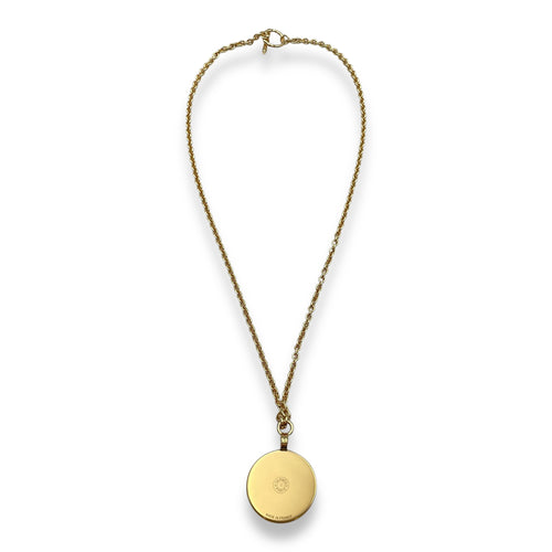 Medaille Quadrige Small Model Black Necklace, Gold hardware