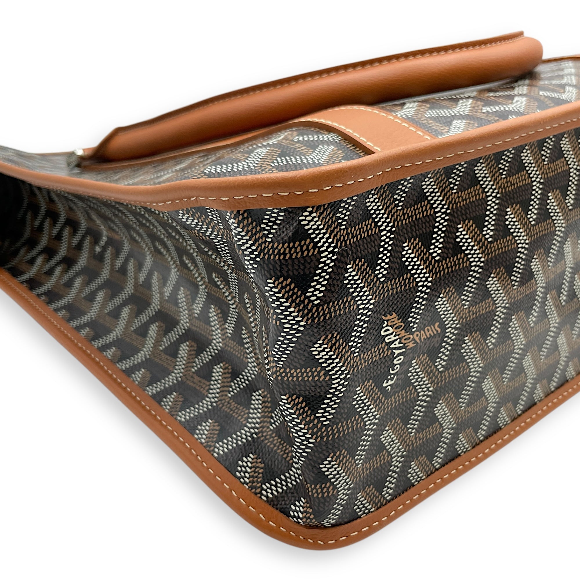 Goyardine Bourgogne Brown Tote Bag in Canvas, Silver hardware