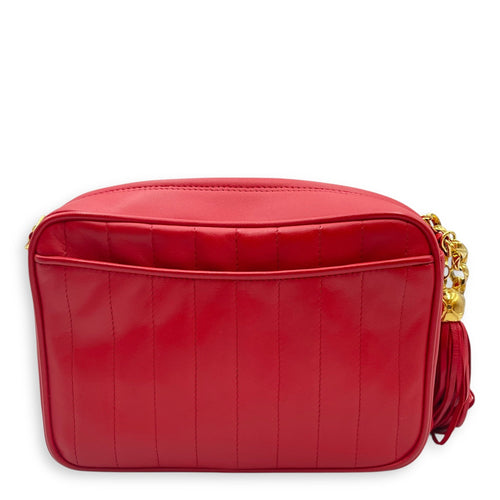 Vintage Mademoiselle Chain Chilli Red Shoulder Bag in Lambskin Gold hardware