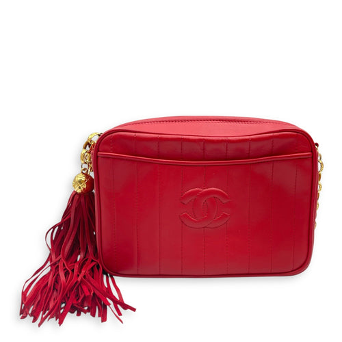 Vintage Mademoiselle Chain Chilli Red Shoulder Bag in Lambskin Gold hardware CL2508-14982 1