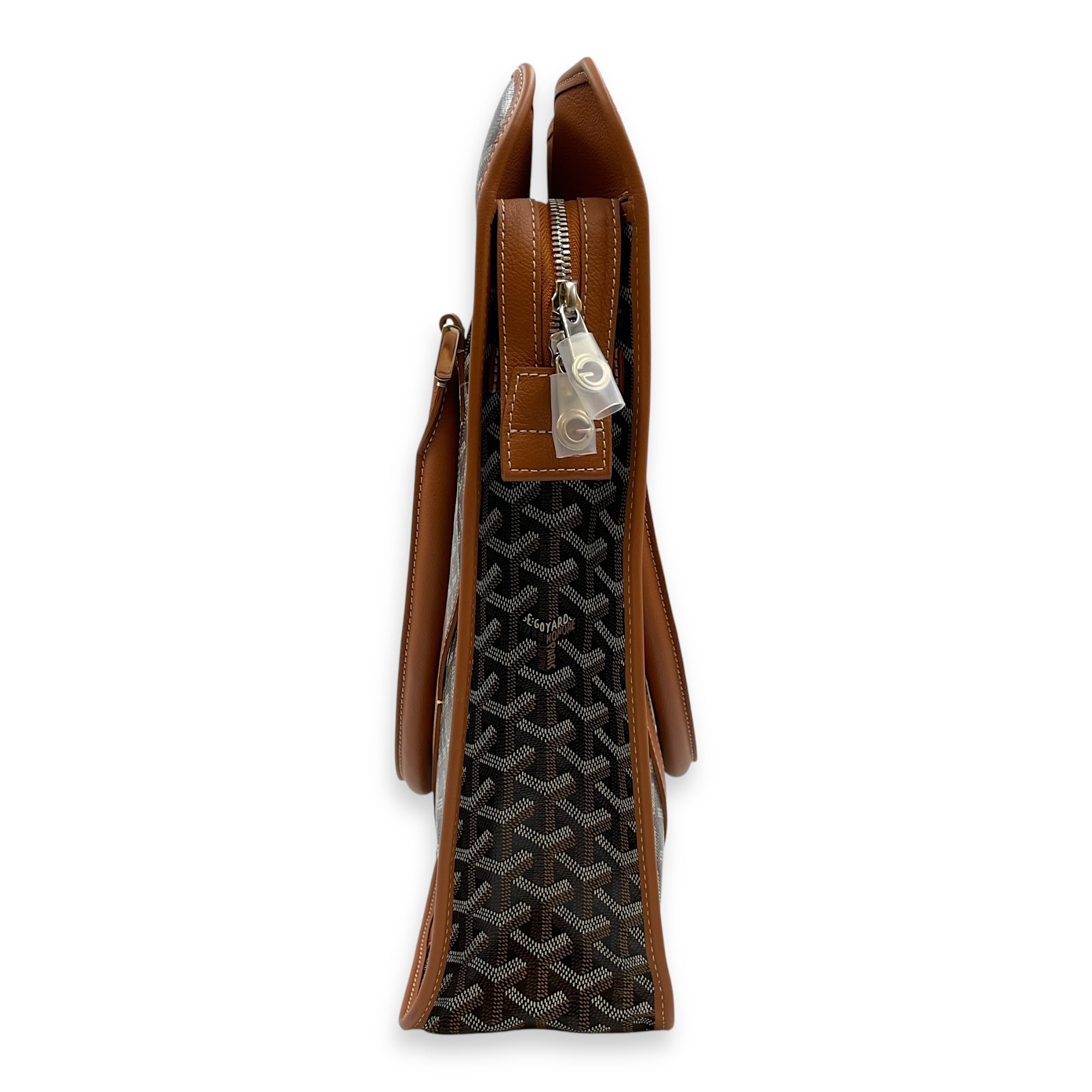 Goyardine Bourgogne Brown Tote Bag in Canvas, Silver hardware
