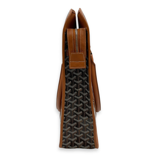 Goyardine Bourgogne Brown Tote Bag in Canvas, Silver hardware