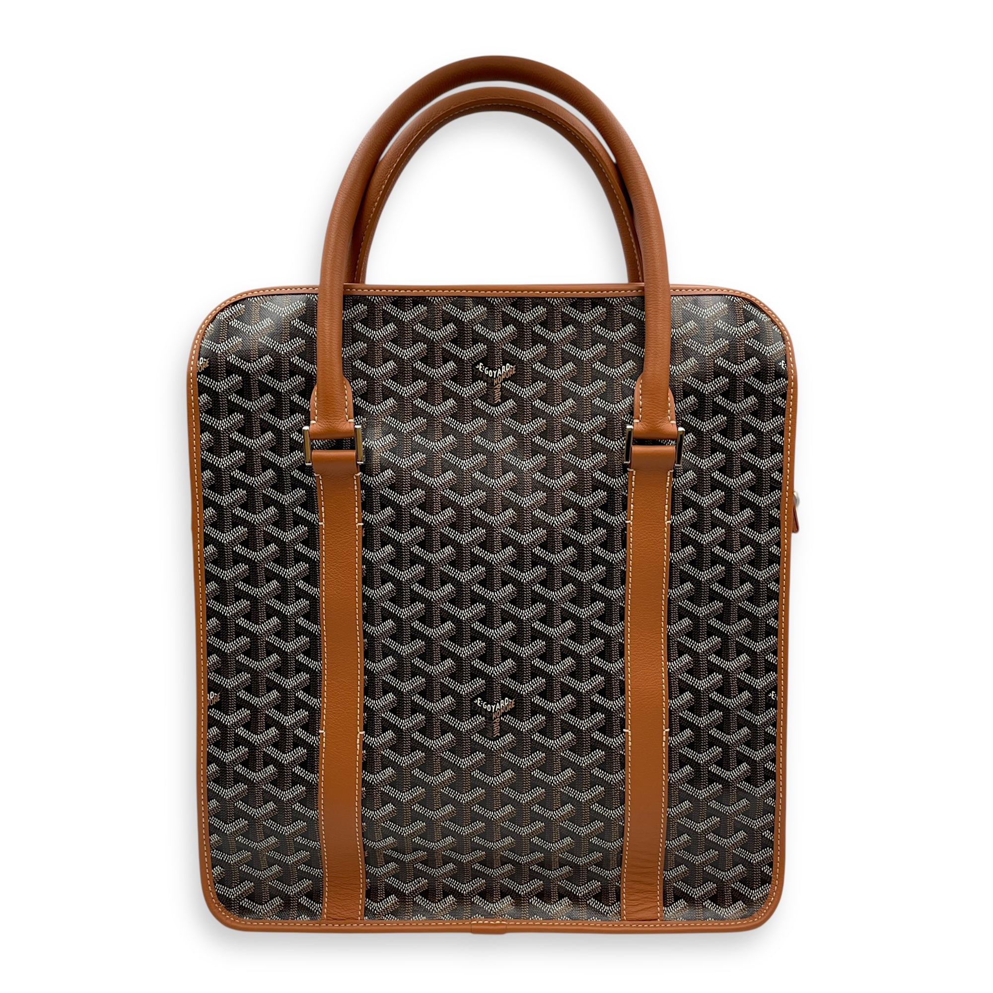 Goyardine Bourgogne Brown Tote Bag in Canvas, Silver hardware