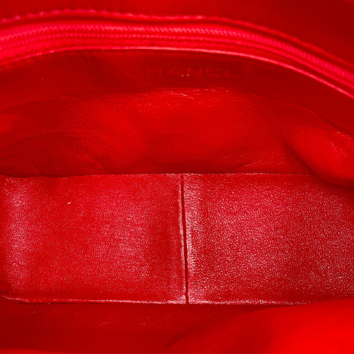 Vintage Mademoiselle Chain Chilli Red Shoulder Bag in Lambskin, Gold hardware