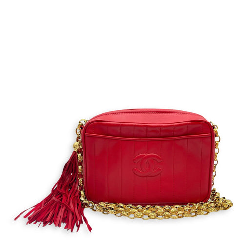 Vintage Mademoiselle Chain Chilli Red Shoulder Bag in Lambskin Gold hardware CL2508-14982 9