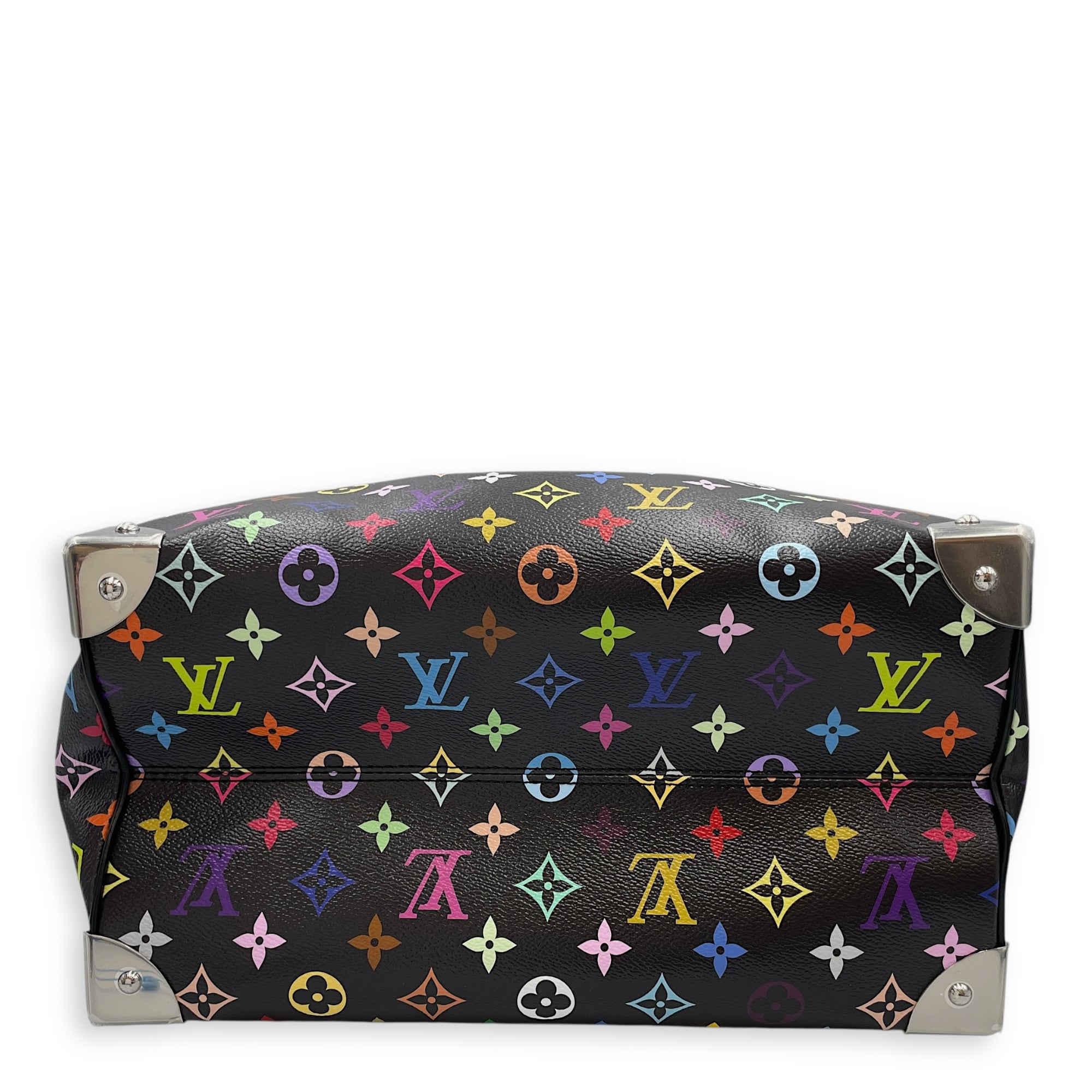 LV x TM Speedy 30cm Black Shoulder Bag in Canvas, Silver hardware
